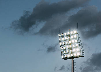 stadium lights and dark sky