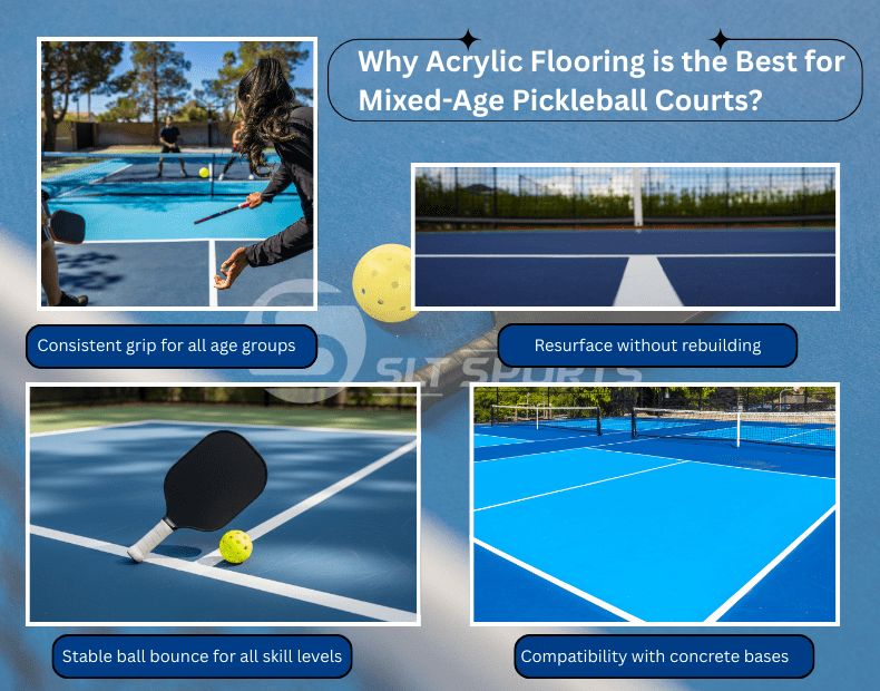 Why Acrylic Flooring is the Best for Mixed-Age Pickleball Courts?
